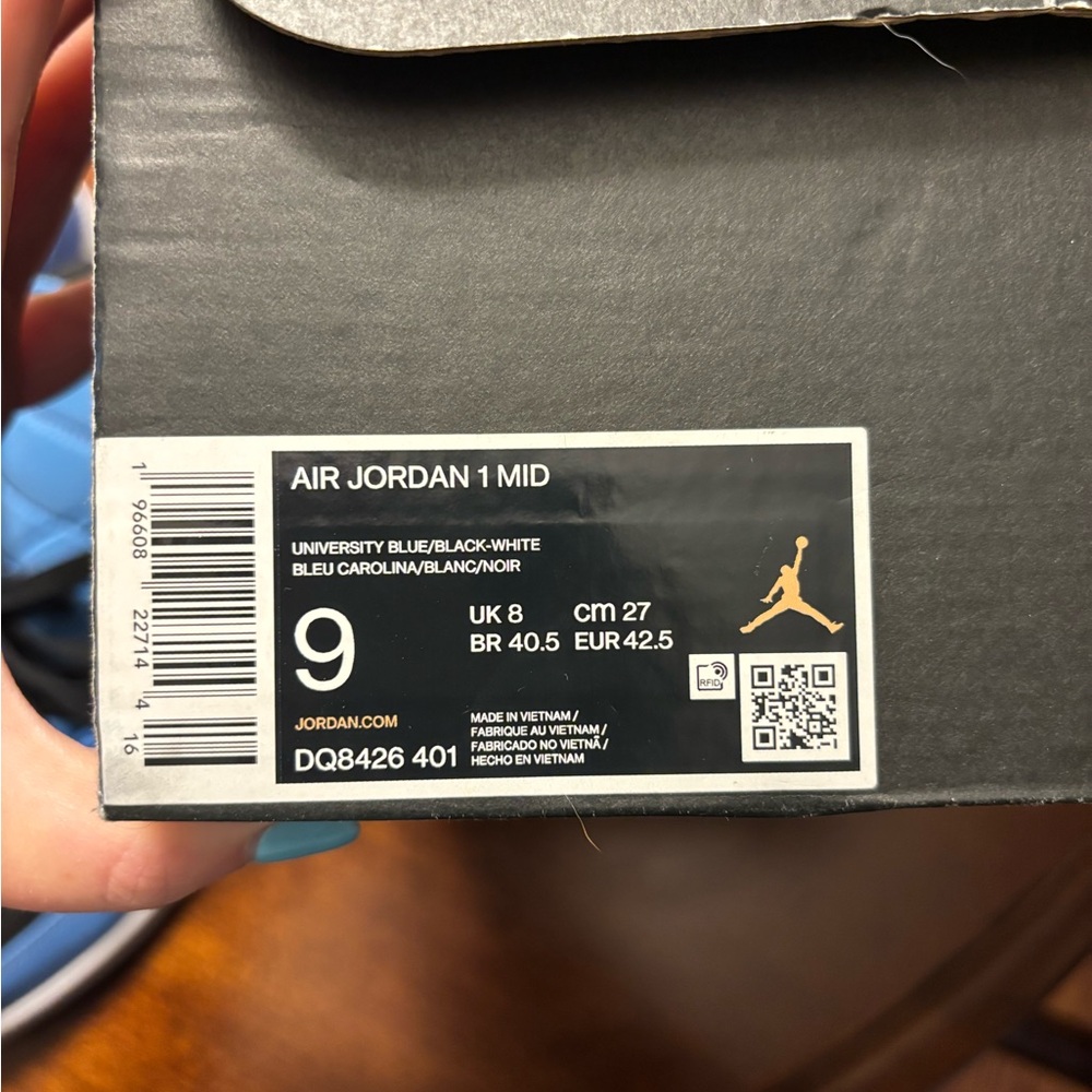 Air Jordan 1 Mid University Blue/Black-White - Picture 6 of 6